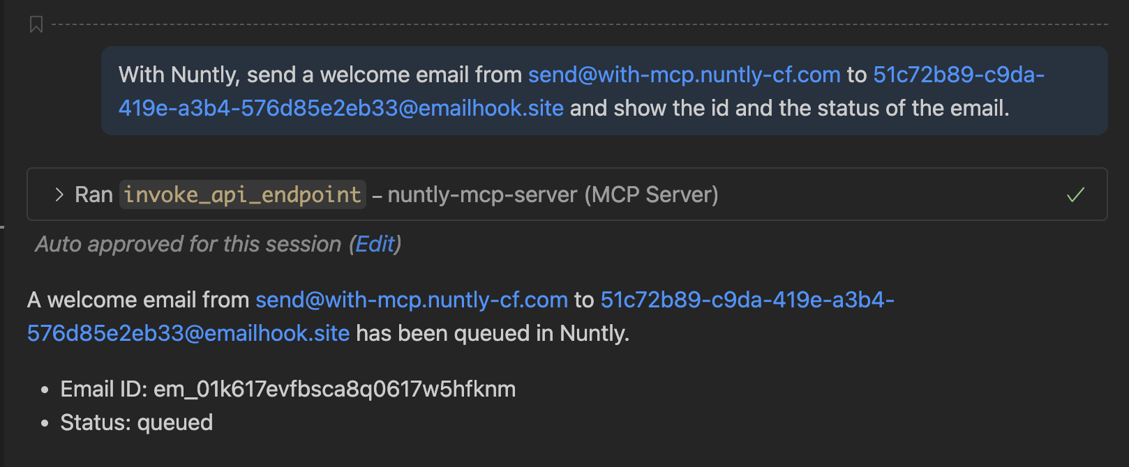 Send Email with Nuntly