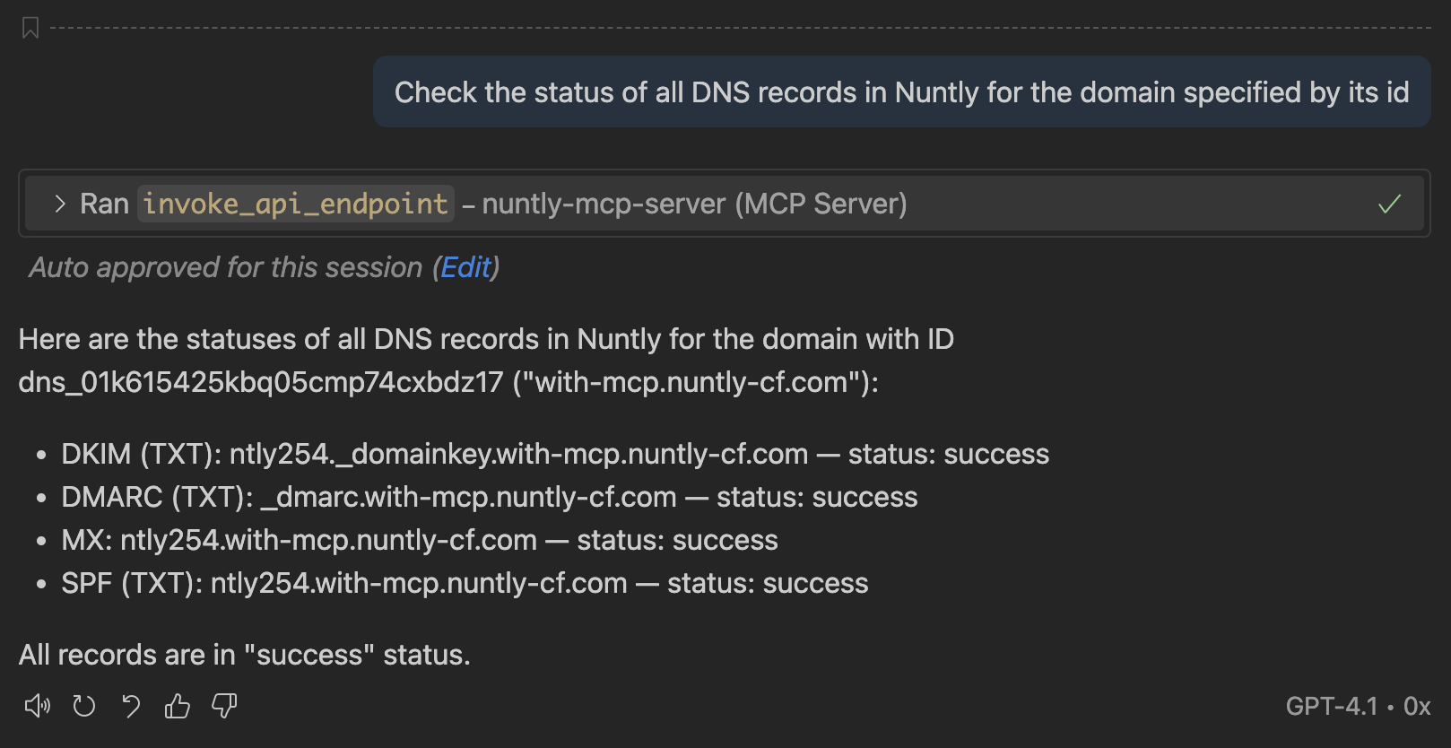 Verify records in Nuntly